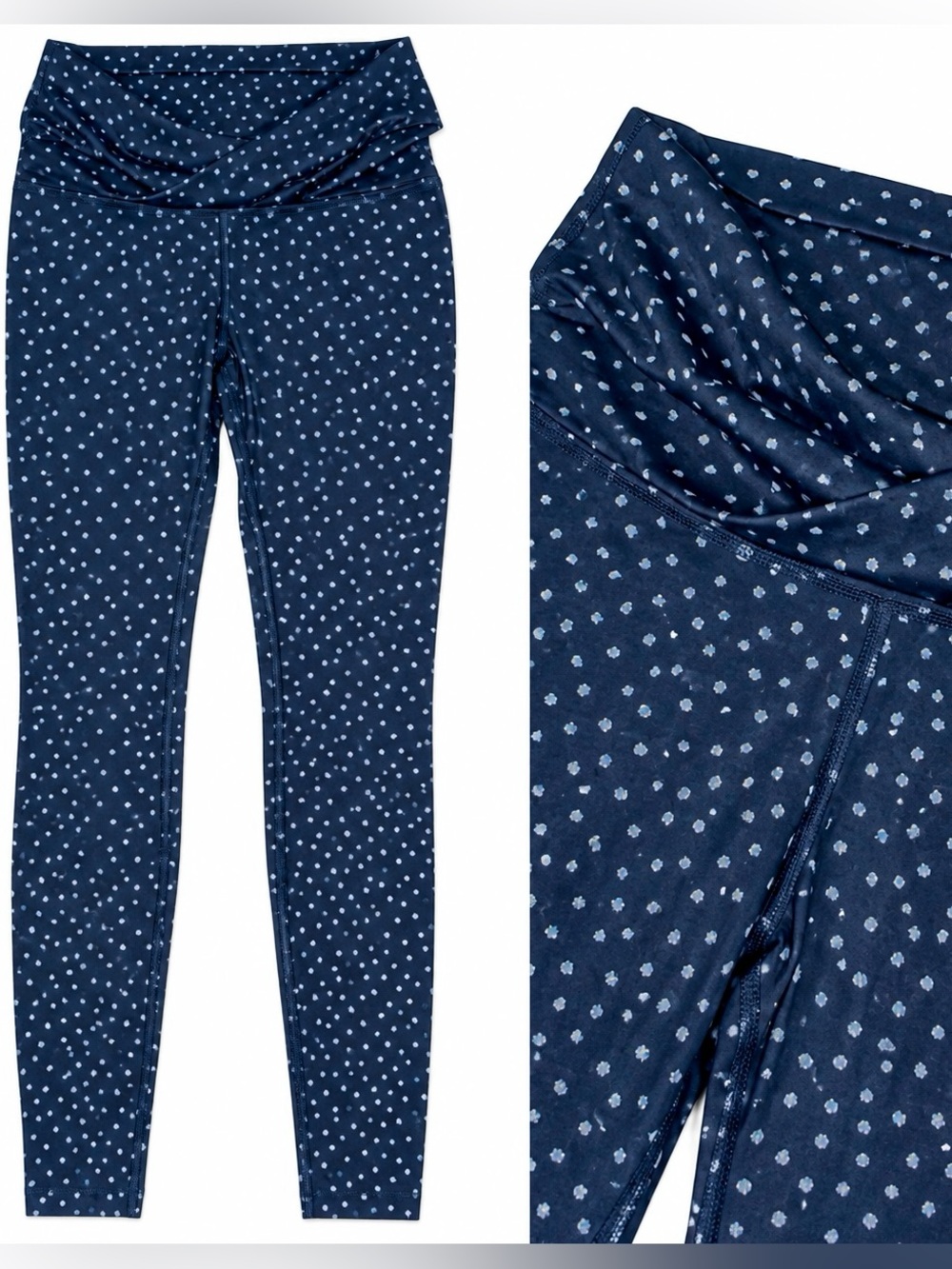 Nike Navy Blue Polka Dot High-Waist Leggings